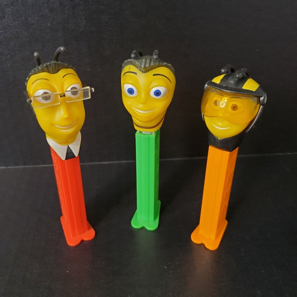 The Bee Movie Pez Dispensers Lot Of 3 Barry Benson, Adam Buzz, Pollen Jock